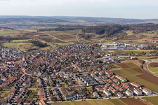 Photographie aérienne de Vue de la ville depuis l'est à le quartier Malmsheim in Renningen dans le département Bade-Wurtemberg, Allemagne