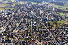 Vue aérienne de Aperçu des villes du nord à Renningen dans le département Bade-Wurtemberg, Allemagne