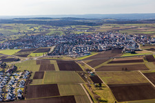 Vue aérienne de Du nord-ouest à le quartier Kuppingen in Herrenberg dans le département Bade-Wurtemberg, Allemagne