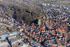 Vue aérienne de Vieille ville historique du nord-ouest à Herrenberg dans le département Bade-Wurtemberg, Allemagne