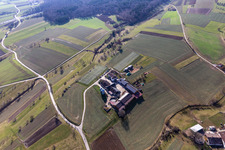 Vue aérienne de Hof Haarer à le quartier Kuppingen in Herrenberg dans le département Bade-Wurtemberg, Allemagne