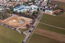 Photographie aérienne de Construction mécanique Wickert et ancienne boulangerie Hofmeister sur Wollmesheimer Höhe à Landau in der Pfalz dans le département Rhénanie-Palatinat, Allemagne