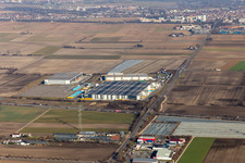 Vue aérienne de Complexe immobilier et terrain du centre logistique d'Amazon Logistik Frankenthal GmbH à le quartier Eppstein in Frankenthal dans le département Rhénanie-Palatinat, Allemagne