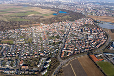 Quartier Maudach in Ludwigshafen am Rhein dans le département Rhénanie-Palatinat, Allemagne hors des airs