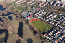 Vue aérienne de Club sportif Rohrhof eV à le quartier Rohrhof in Brühl dans le département Bade-Wurtemberg, Allemagne