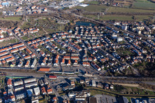 Vue aérienne de Gare de St. Ilgen/Sandhause à le quartier Sankt Ilgen in Leimen dans le département Bade-Wurtemberg, Allemagne