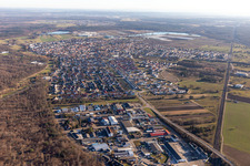 Vue oblique de Quartier Wiesental in Waghäusel dans le département Bade-Wurtemberg, Allemagne