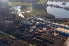 Vue aérienne de Matériau en bois Nolte à Germersheim dans le département Rhénanie-Palatinat, Allemagne
