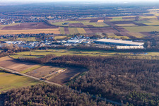 Vue aérienne de Dans l'air à le quartier Minderslachen in Kandel dans le département Rhénanie-Palatinat, Allemagne