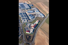 Vue aérienne de Parc industriel Ouest III à le quartier Herxheim in Herxheim bei Landau dans le département Rhénanie-Palatinat, Allemagne