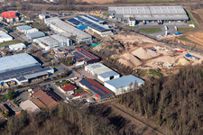 Vue aérienne de Zone industrielle de Große Ahlmühle : Eichenlaub Logistic, CarDoc, SERO à Rohrbach dans le département Rhénanie-Palatinat, Allemagne
