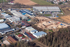 Vue aérienne de Zone industrielle de Große Ahlmühle : Eichenlaub Logistic, CarDoc, SERO à Rohrbach dans le département Rhénanie-Palatinat, Allemagne