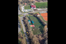 Vue aérienne de Club de tennis et de sports canins à Rohrbach dans le département Rhénanie-Palatinat, Allemagne