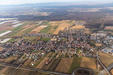 Vue oblique de Schwegenheim dans le département Rhénanie-Palatinat, Allemagne