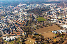 Vue aérienne de Ouest à le quartier Ludwigshof in Speyer dans le département Rhénanie-Palatinat, Allemagne