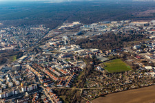Vue aérienne de Ouest à le quartier Ludwigshof in Speyer dans le département Rhénanie-Palatinat, Allemagne