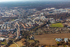 Vue oblique de Ouest à le quartier Ludwigshof in Speyer dans le département Rhénanie-Palatinat, Allemagne