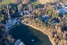 Vue oblique de Centre de loisirs - parc d'attractions Holiday Park GmbH sur Holidayparkstrasse à Haßloch dans le département Rhénanie-Palatinat, Allemagne