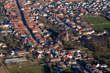 Vue aérienne de Gommersheim dans le département Rhénanie-Palatinat, Allemagne