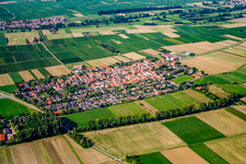Freimersheim dans le département Rhénanie-Palatinat, Allemagne du point de vue du drone
