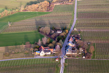 Vue aérienne de Windhof, frontière verte avec la France à Schweighofen dans le département Rhénanie-Palatinat, Allemagne