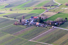 Vue oblique de Windhof, frontière verte avec la France à Schweighofen dans le département Rhénanie-Palatinat, Allemagne