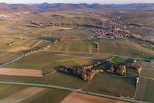 Quartier Klingen in Heuchelheim-Klingen dans le département Rhénanie-Palatinat, Allemagne du point de vue du drone