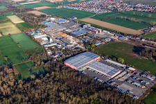 Vue aérienne de Quincaillerie HORNBACH Bornheim dans la zone industrielle Bornheim à le quartier Dreihof in Bornheim dans le département Rhénanie-Palatinat, Allemagne