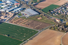 Vue aérienne de Extension de la zone industrielle Ouest avec Eichenlaub Logistics à Rohrbach dans le département Rhénanie-Palatinat, Allemagne