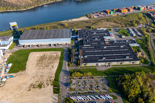 Vue aérienne de Usine de papier Palm GmbH à Wörth am Rhein dans le département Rhénanie-Palatinat, Allemagne