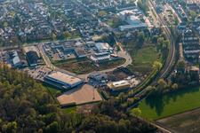 Vue aérienne de Nouvelle zone commerciale de la Lauterburger Straße à Kandel dans le département Rhénanie-Palatinat, Allemagne
