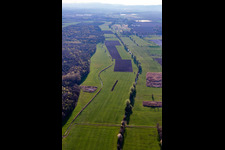 Vue aérienne de Prairies entre Erlenbach et Flutgraben à Steinweiler dans le département Rhénanie-Palatinat, Allemagne