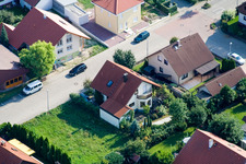 Rue Albert Einstein à Haßloch dans le département Rhénanie-Palatinat, Allemagne vue d'en haut