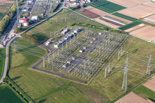 Vue aérienne de Sous-station à Eichstetten am Kaiserstuhl dans le département Bade-Wurtemberg, Allemagne