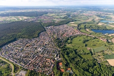 Photographie aérienne de Jockgrim dans le département Rhénanie-Palatinat, Allemagne