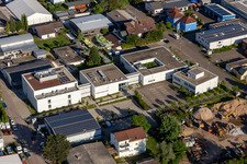 Vue aérienne de Fondation du centre informatique de l'Église à le quartier Eggenstein in Eggenstein-Leopoldshafen dans le département Bade-Wurtemberg, Allemagne