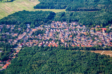 Vue oblique de Ellerstadt dans le département Rhénanie-Palatinat, Allemagne
