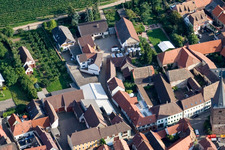 Vue aérienne de Sperbergasse à Großkarlbach dans le département Rhénanie-Palatinat, Allemagne