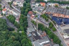 Vue aérienne de Brasserie de Flensbourg Emil Petersen GmbH & Co. KG à le quartier Rude in Flensburg dans le département Schleswig-Holstein, Allemagne