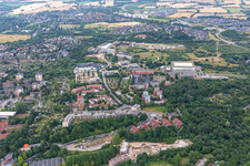 Vue aérienne de Rotonde Flensburg (Université) à le quartier Bredeberg in Flensburg dans le département Schleswig-Holstein, Allemagne