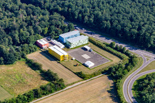 Photographie aérienne de Centre d'accueil initial à Schröcker Tor à le quartier Leopoldshafen in Eggenstein-Leopoldshafen dans le département Bade-Wurtemberg, Allemagne