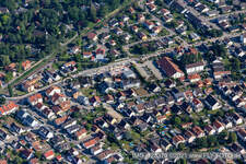 Vue aérienne de Penny, rue du livre à Jockgrim dans le département Rhénanie-Palatinat, Allemagne
