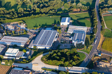 Vue aérienne de Zone industrielle et commerciale de Rheinwaldstraße avec INTEXA Technologieservice GmbH & Co. KG, Advanced Applications GmbH et Effekta Regeltechnik GmbH à le quartier Bühlingen in Rottweil dans le département Bade-Wurtemberg, Allemagne