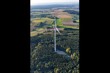 Vue aérienne de Parc éolien Bad Saulgau à le quartier Braunenweiler in Bad Saulgau dans le département Bade-Wurtemberg, Allemagne