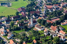 Vue aérienne de Sainte Marguerite à le quartier Otterswang in Bad Schussenried dans le département Bade-Wurtemberg, Allemagne