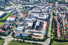 Vue aérienne de Concessionnaire de machines de construction Kiesel GmbH à le quartier Annaberg in Baienfurt dans le département Bade-Wurtemberg, Allemagne