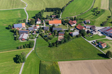 Vue aérienne de Cour Marschall-Heine à le quartier Gaisbeuren in Bad Waldsee dans le département Bade-Wurtemberg, Allemagne