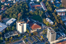 Vue aérienne de Hôtel de ville, jardin de ville à Germersheim dans le département Rhénanie-Palatinat, Allemagne