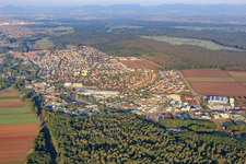 Vue aérienne de Zone commerciale de Waldstückring à Bellheim dans le département Rhénanie-Palatinat, Allemagne