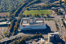 Vue aérienne de Magasin de meubles - Marché de meubles XXL Lutz, MANN Management GmbH à le quartier Rintheim in Karlsruhe dans le département Bade-Wurtemberg, Allemagne